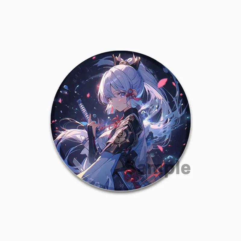 32/44/58 мм значок Камисато Аяка из мультфильма милые жестяные броши ручной работы креативные эмалевые булавки для одежды рюкзак подарочные ювелирные изделия аксессуары