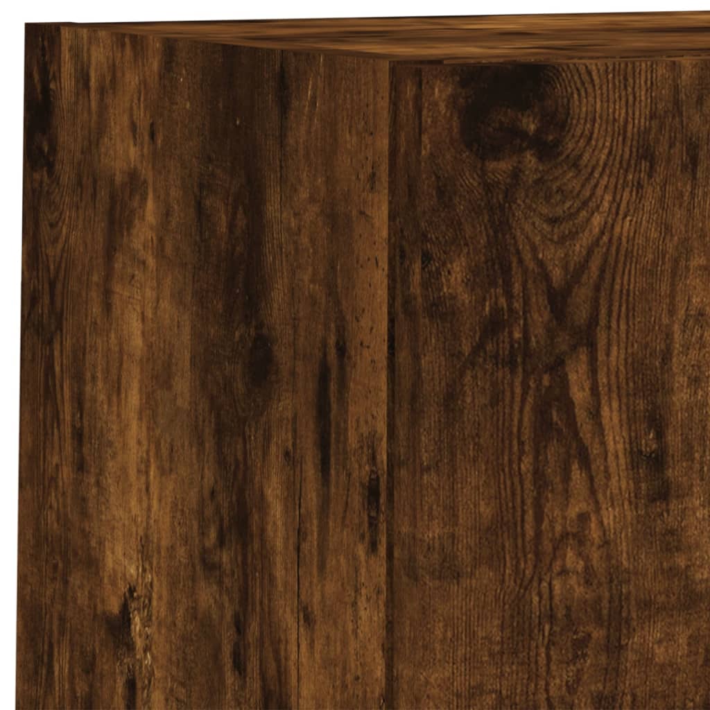 4 piece TV wall unit with LED lights smoked oak
