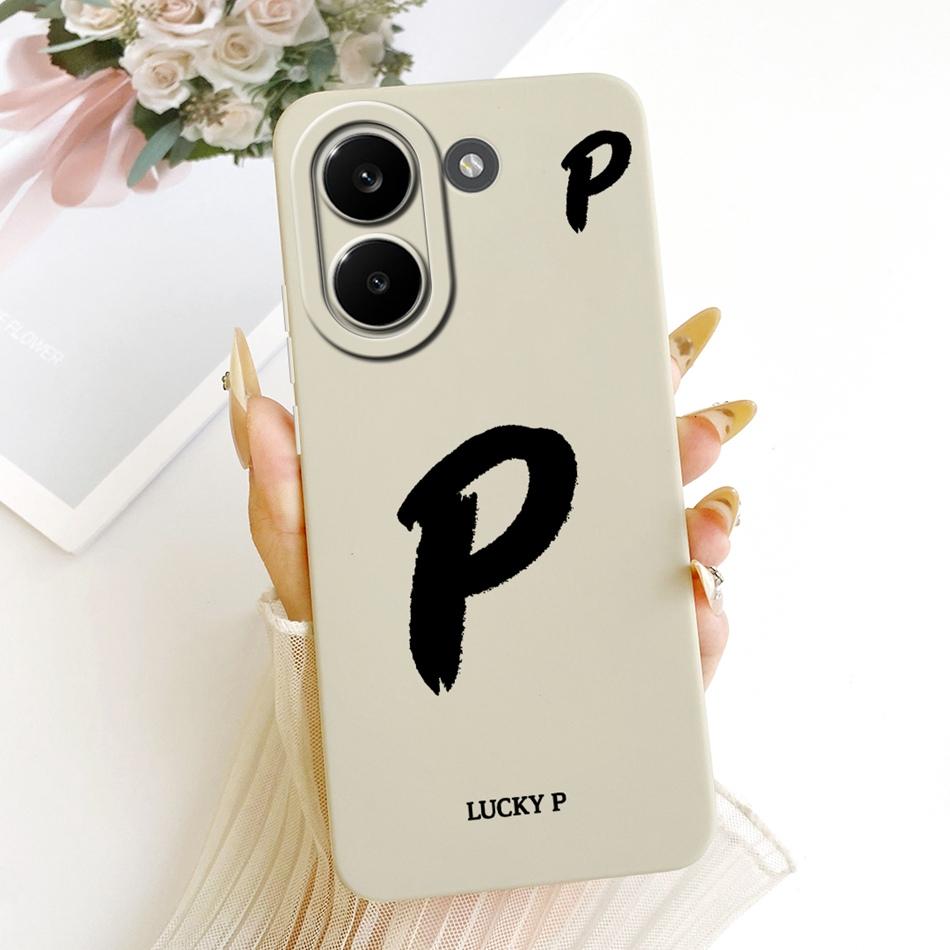 Для Xiaomi Poco X8 Pro / X8 Pro Max Чехол-брелок с первой буквой Удачи для Poco X8Pro X 8 Pro Max 5G Мягкие Силиконовые Чехлы Бамперы
