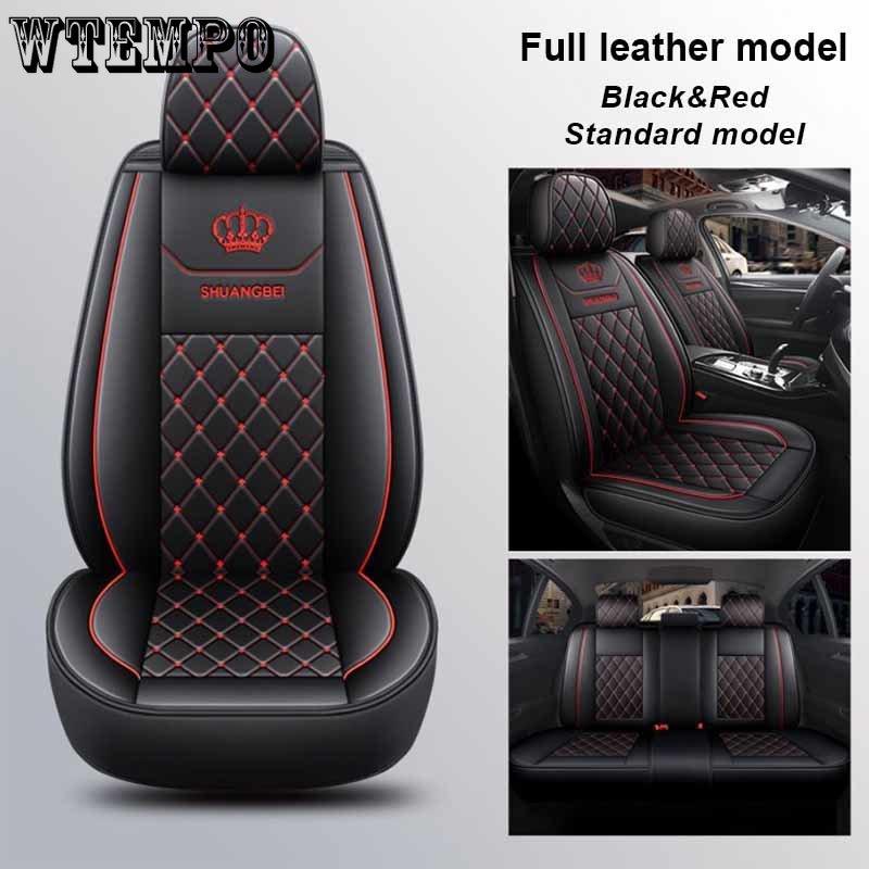 WTEMPO Чехлы на сиденья автомобиля Crown, полный комплект из 5 сидений, универсальные, подходят для большинства 5-местных автомобилей, внедорожников, грузовиков и фургонов.