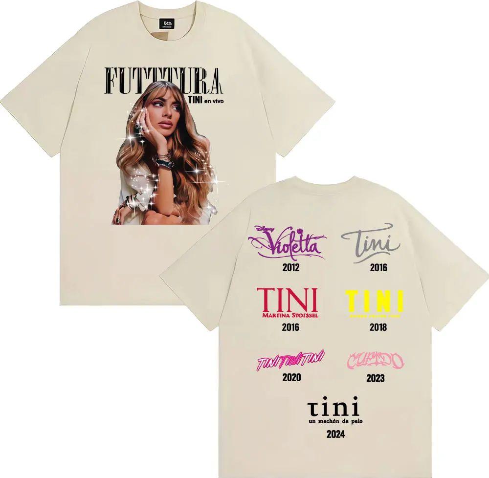 Vintage Aesthetic T Shirt Fashion Hip Pop Tini Stoessel Futtura Album Tour Cover Tshirts Casual Loose Print Short Sleeve Unisex