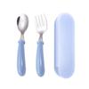 Детский набор столовых приборов из нержавеющей стали 304: Ложка, вилка и коробка — идеальный подарок для младенцев и мам