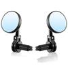 Зеркала мотоциклетные Pacify, Зеркала на торцах руля, Регулировка 360 градусов, Мотоцикл, Складные, Универсальные, Круглые, Широкий угол обзора, Черные, ЧПУ, Левое а