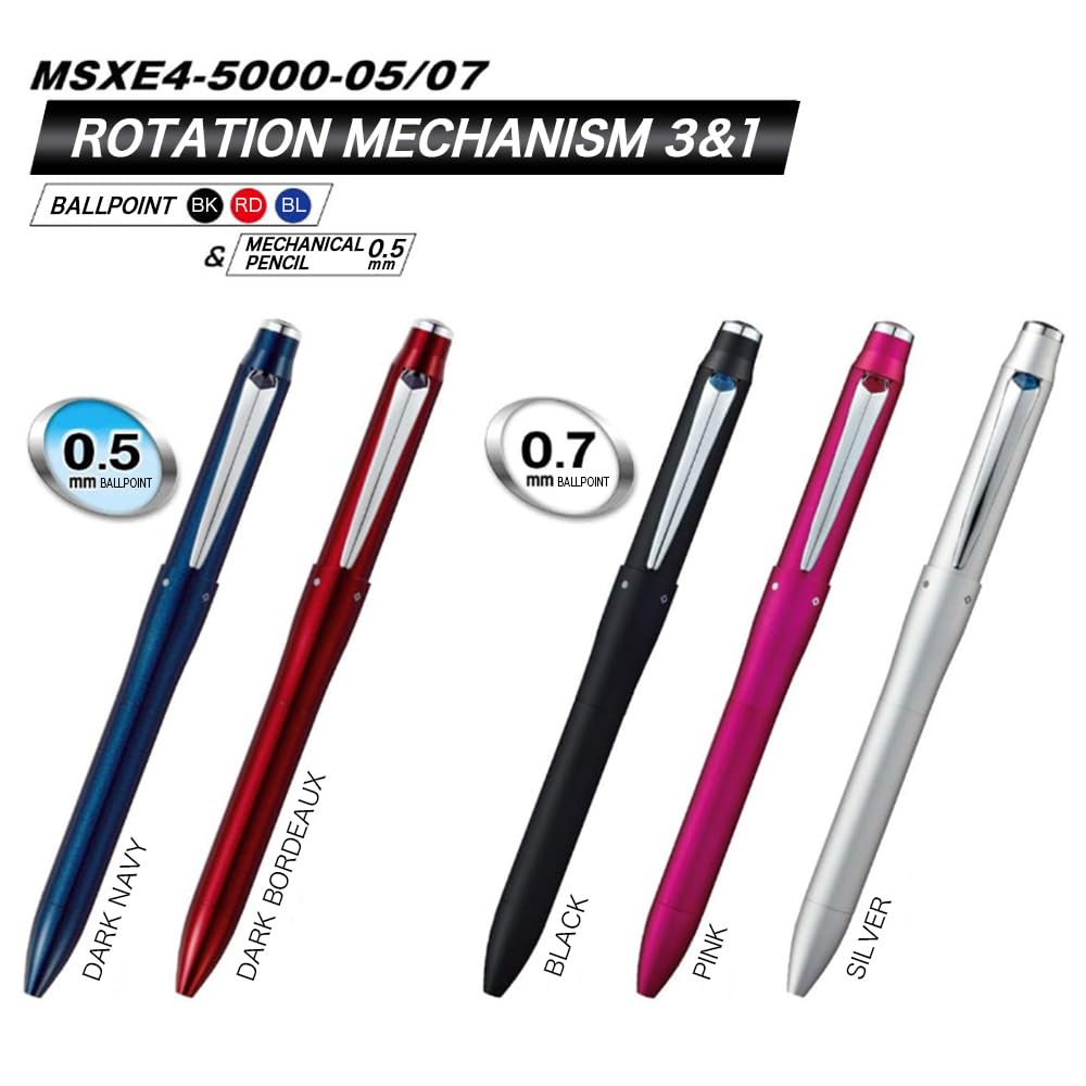 Ручка-многофункциональная ручка Mitsubishi Pencil Jetstream Prime Темно-бордовая Легко пишет MSXE4500005D65 3&1 0.5 -