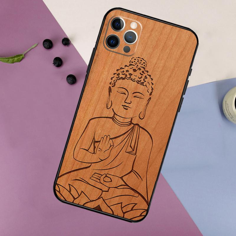 Buddha Jesus Guadalupe Wood Phone Case For iPhone 17 16 15 14 11 12 13 Pro Max Plus 12 13 mini 16e 17 Air Bumper Cover