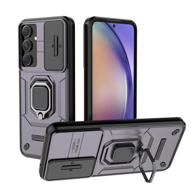 Для Samsung Galaxy A56 5G Чехол Противоударный Магнитный Держатель-Кольцо Бронированный Чехол Для Galaxy A56 A 56 Сдвижная Крышка для Защиты Камеры Объектива