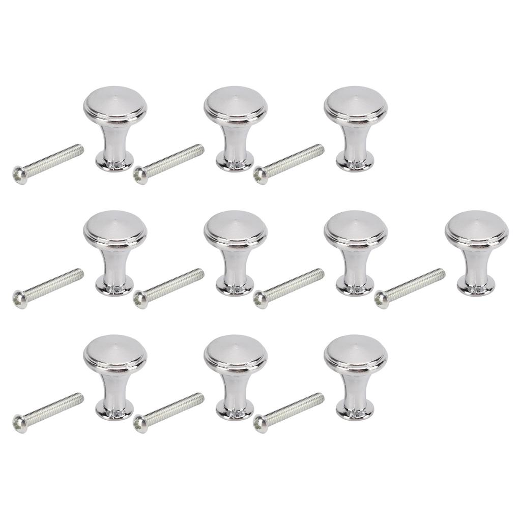 10 наборов ручек с одним отверстием 20x25 мм Замена Одиночное отверстие Ящик Шкаф Круглая ручка Декорация Серебристый Белый