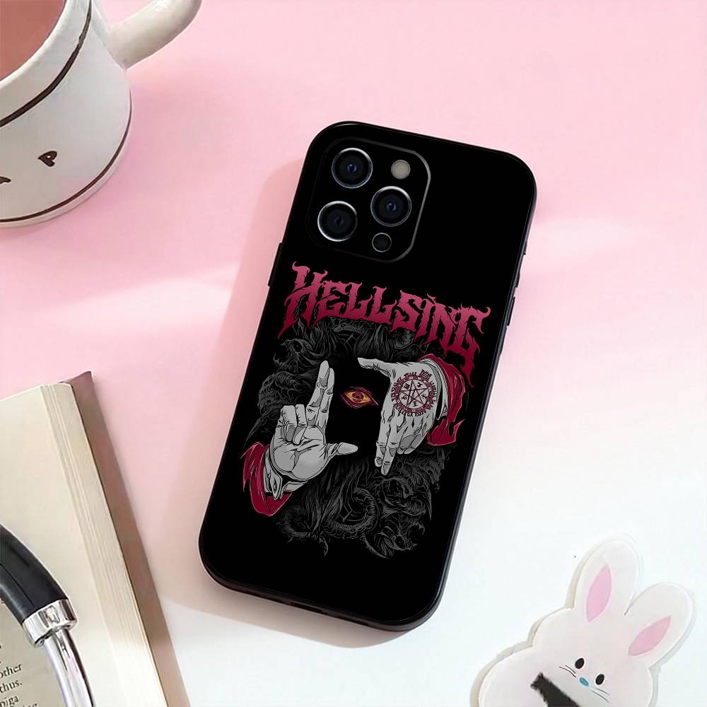 Аниме H-hellsing S Чехол для телефона для iPhone 17,16,15,14,13,12,11 Plus,Pro Max,Мягкий силиконовый черный чехол