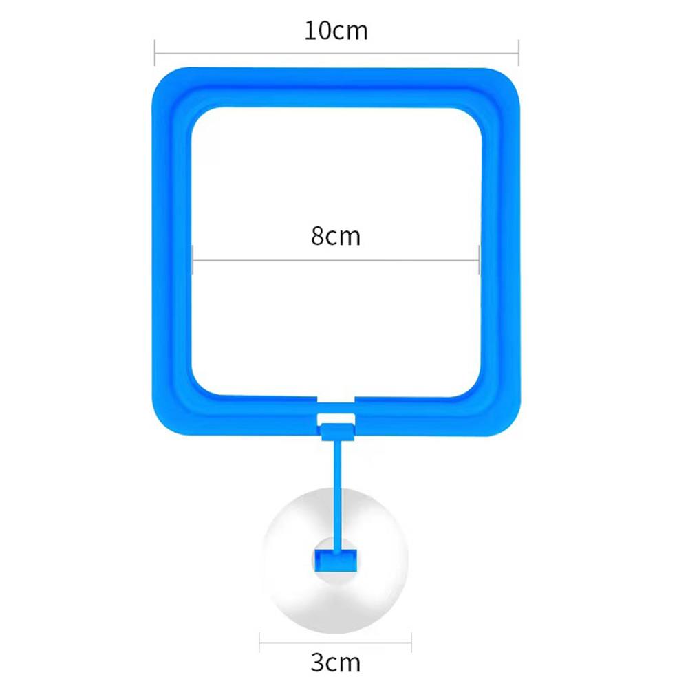 5Pcs Blue Aquarium Feeding Ring Fish Tank Floating Food Tray Feeder Square Circle Fish Feeder Accessory Aquatic Pet Supplies
