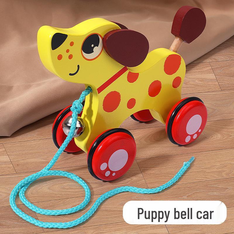 Деревянная игрушка-ходунки для малышей с веревкой, мультяшное животное