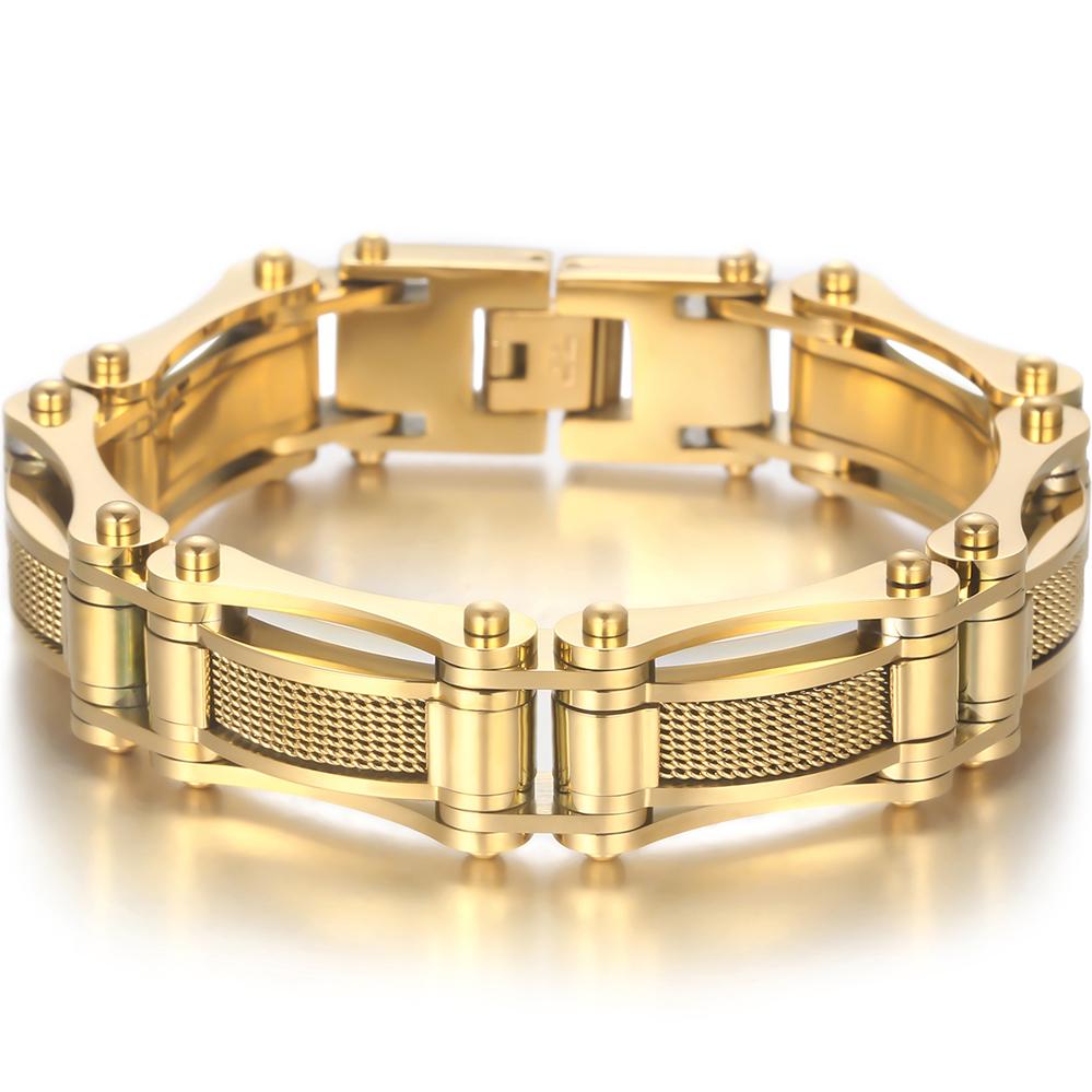 Браслет черного золота для мужчин, ширина 15 мм, цепочка из нержавеющей стали 316L, мужские украшения на запястье, подарки на день рождения для мальчиков и отцов