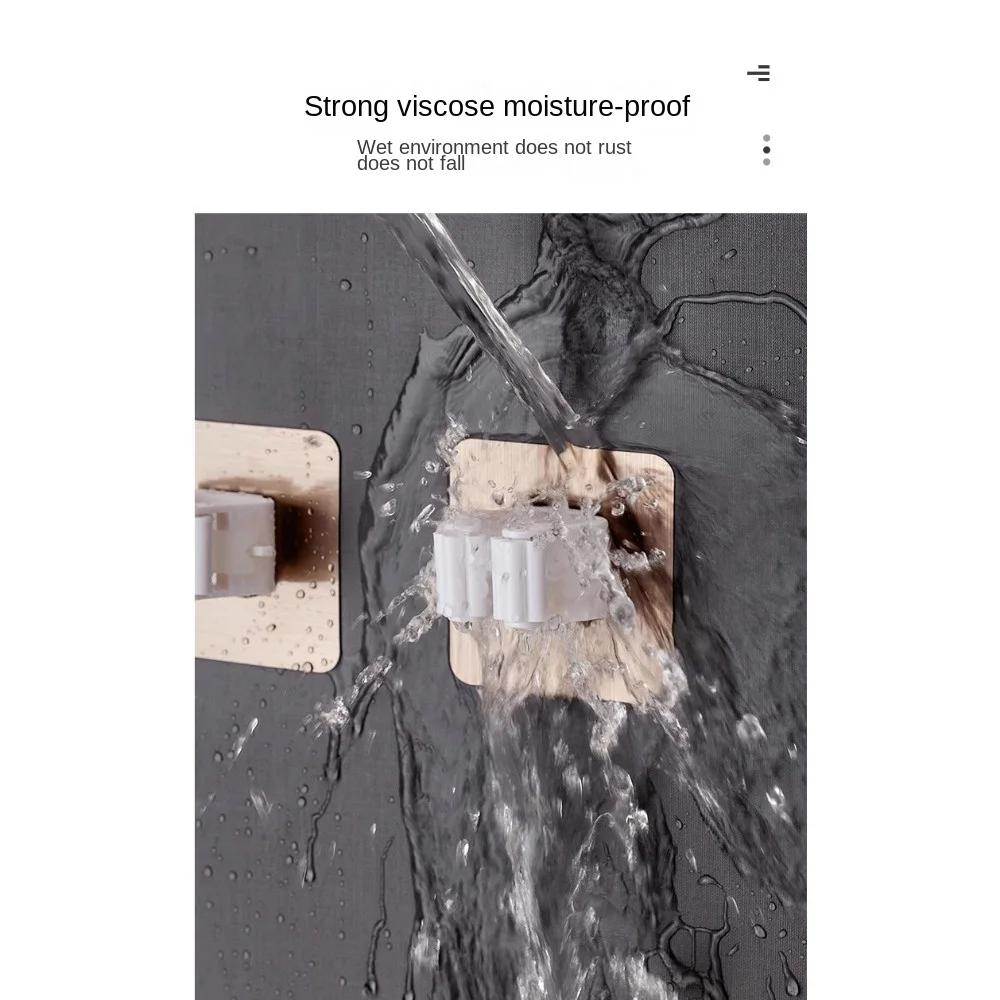 Матовый крючок-зажим для швабры, полка для ванной комнаты, подвесной держатель для швабры, прочная стойка для хранения в ванной