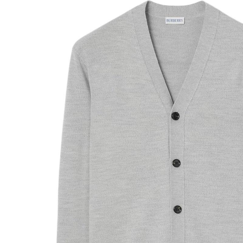 Burberry Sweaters Men's Gray V-neck Moderate Straight Fit 81117931