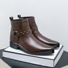 Роскошные брендовые мужские формальные ботинки с боковой молнией в британском стиле, высокие кожаные ботильоны для мужчин, ботинки челси, повседневная модельная обувь