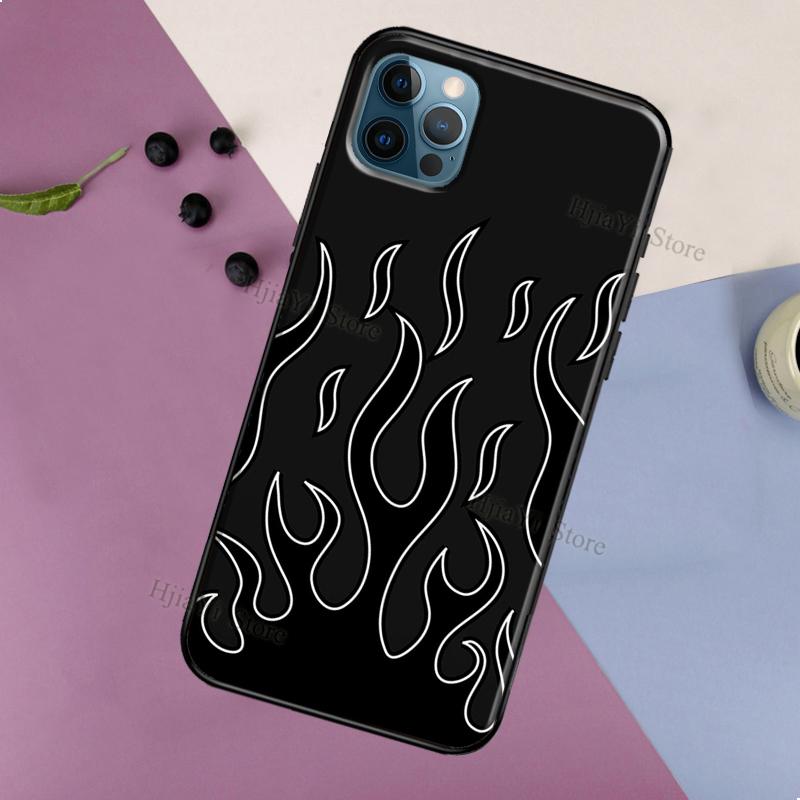 Чехол Flame Aesthetic Светло-синий Огненно-розовый для iPhone 13 12 11 14 Pro Max 6S 7 8 Plus SE 2020 12 13 Mini X XR XS Max Задняя крышка