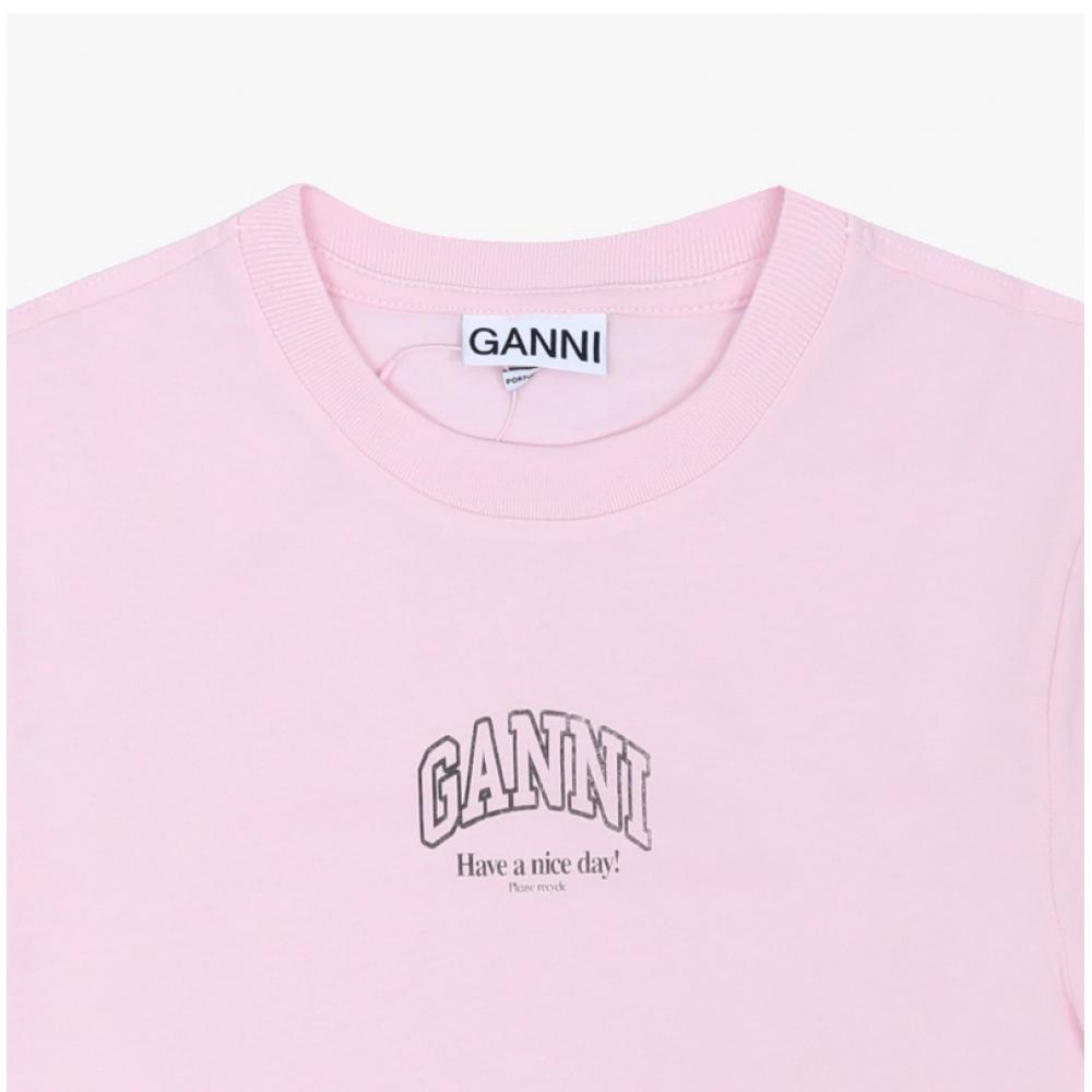 Ganni Женская футболка S с логотипом eSSenTial A1050057 868