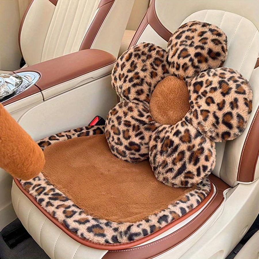 1pc Fashion Leopard Print Car Lumbar Support: Comfortable and Soft