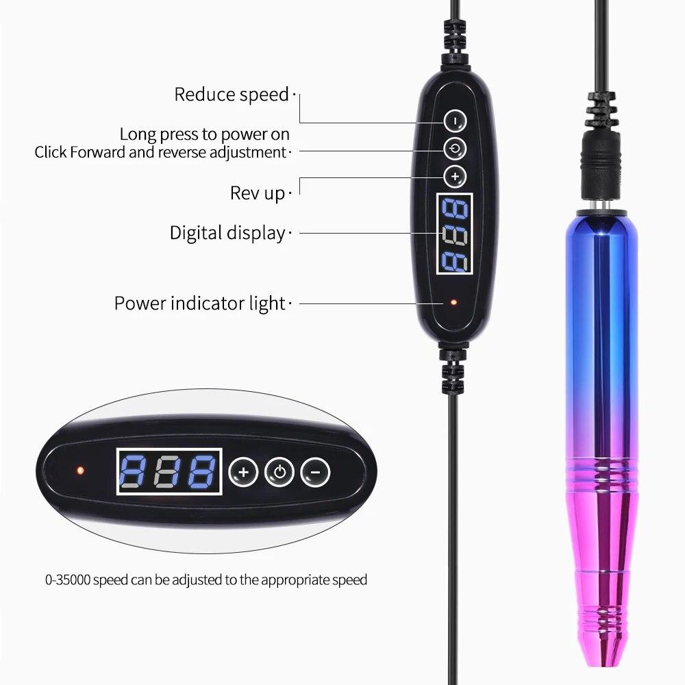 35000RPM Electric Nail Drill Machine Gradient High Speed Nail Sander For Manicure Milling Cutter Set Gel Polish Remover Tools