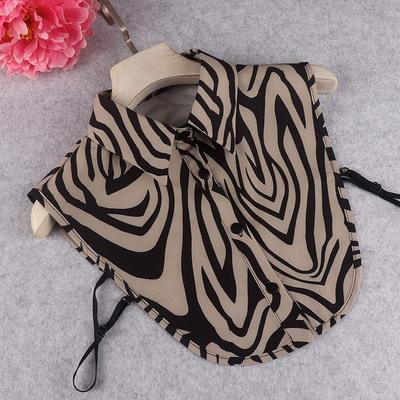 Women's Fake Collar Stylish Zebra Print Detachable Chiffon Blouse False Collar Fashion Blouse Half Shirt False Collar