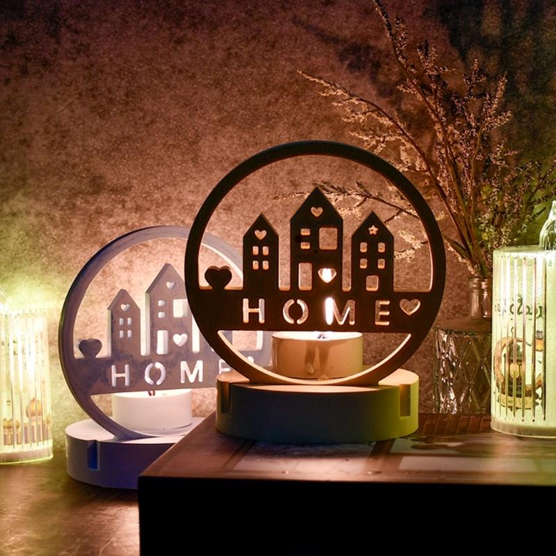 Home House Candle Holder Molds Love House Castings Moulds Candlestick Silicone Molds Plasters Molds for Home Decoration