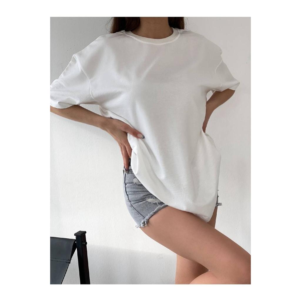 Черная хлопковая футболка унисекс с круглым вырезом для бойфренда большого размера