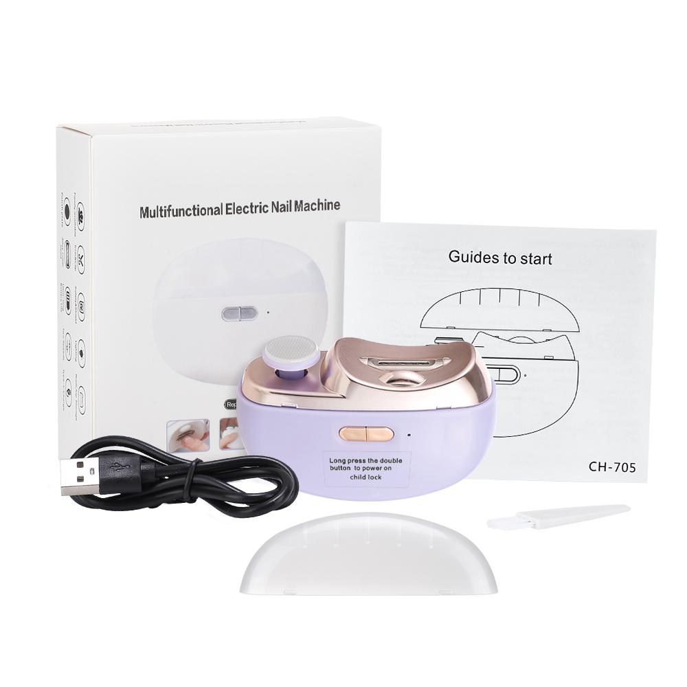 2 в 1 электрическая машинка для стрижки ногтей, фреза для маникюра, полировки ногтей, автоматический триммер для взрослых и детей, шлифовальный станок для ногтей