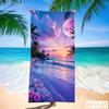 Розовое полотенце Palm Beach, супервпитывающее, быстросохнущее, из микрофибры, с принтом заката, мягкое, не собирающее песок, для пикника и тропического отдыха