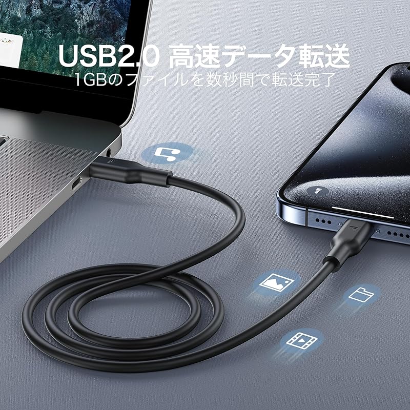 [USB A To USB C 1m X 2 + USB 1m X 2 Pieces ]USB Cable RAMPOW Type C 60W/3A Fast Charging PD3.0/QC3.0 Compatible USB2.0 Standard iPhone 16/16e/iPhone