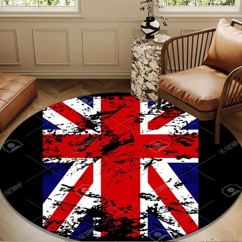 British Flag Artwork Round mat Home Decor, Chair rug For livingroom,Bedroom, doormat home decor Birthday Gift Christmas Gifts