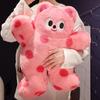 Polka Dot Bear Plush Doll Throw Pillow Biscuit Bear Rag Doll Plush Doll Toy Girl Dopamine Gift