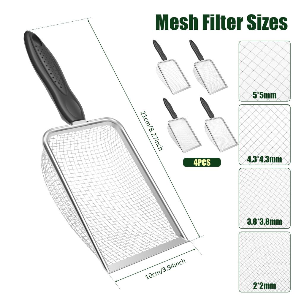 3/4 шт. Садовые сита для почвы из нержавеющей стали, сито для песка, почвы, компоста с ручкой, высокоэффективное сито, совок для посадки