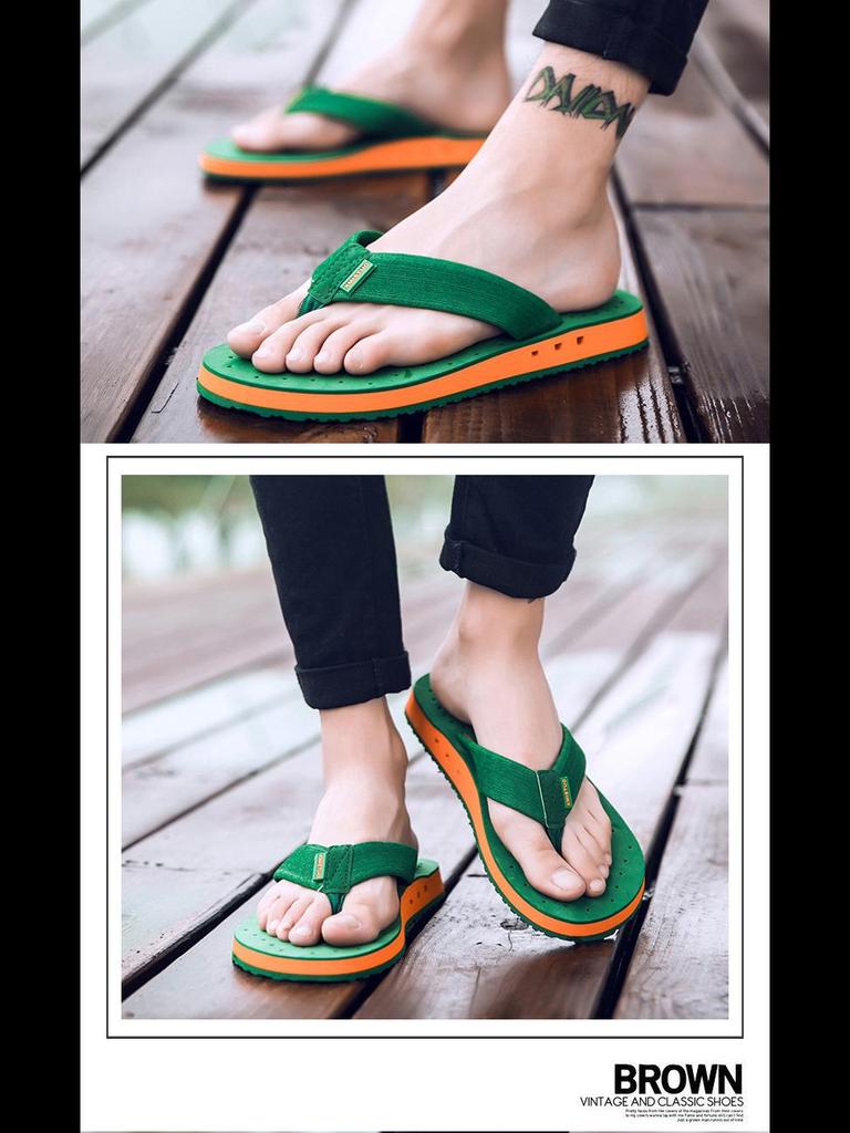 Men's Non-Slip Open-Toe Flip-Flops: Large Size Sandals for Outdoor and Beach Wear