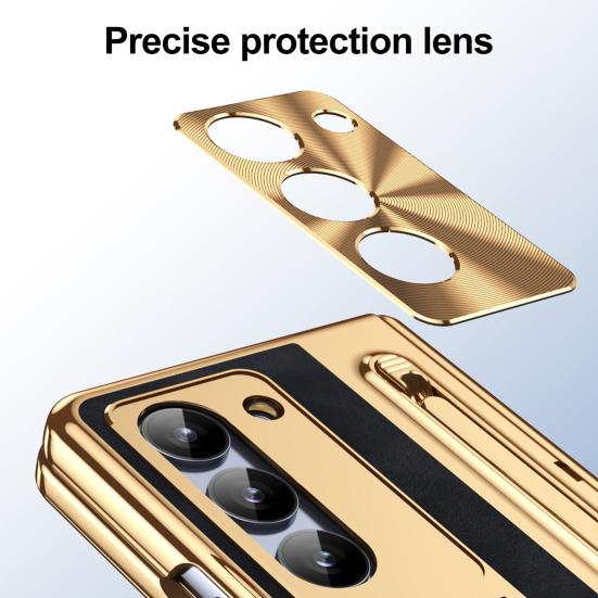 Yousheng Чехол для телефона Samsung Z Fold 6 PC Shell со слотом для стилуса, пружинным шарниром для защиты и встроенной подставкой, полноразмерный чехол с закаленным стеклом