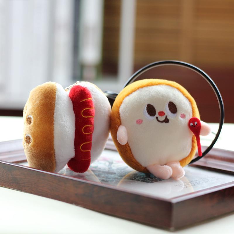 Creative Cute Cartoon Food Styling Plush Pendant Keychain Bag Charms Decoration