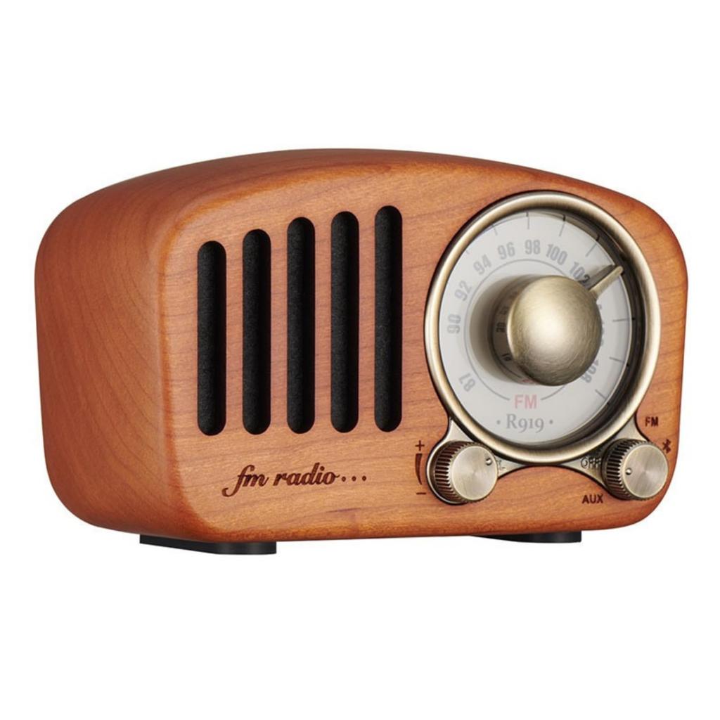 BGL Portable Radio Wooden USB Rechargeable High Sensitivity Reception Wide FM Cherry Tree