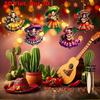 Yousheng 12 шт. Мексиканские танцующие девушки Украшение Cinco De Mayo Подвесное украшение Деревянное Fiesta Mexico Украшение для карнавалов Подарки на вечеринку Домашнее дерево