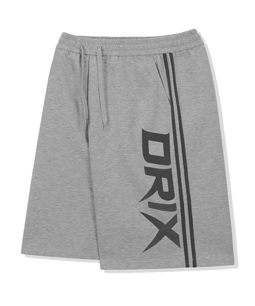 DRIX Track Line Graphic Bermuda Sweatpants_Melange Gray