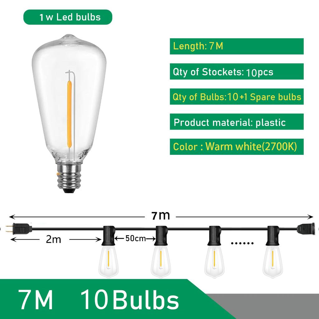 Гирлянда ST38 светодиодный глобус гирлянда наружная гирлянда с регулируемой яркостью для рождественской вечеринки декор сада гирлянда лампа уличная патио задний двор