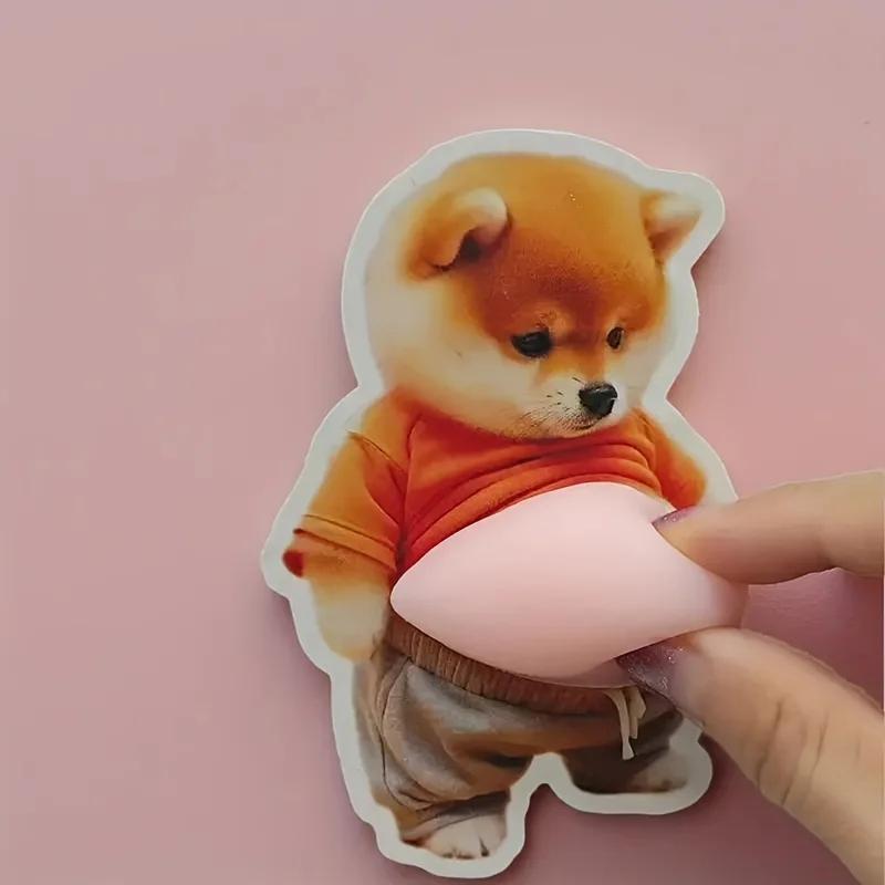 2 шт. 3D наклейка на живот собаки Сиба-ину, милый щенок, офисный стол, сжималка, расслабляющая, силиконовая, самоклеящаяся, снимающая стресс
