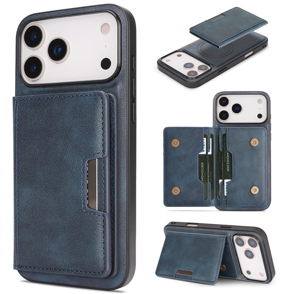 2 in 1 Leather Case for IPhone 17 Air 16 Promax 15 Plus 14 Pro Max 13 Pm 12 Kickstand Magsafe Wrieless Charging Phone Cover