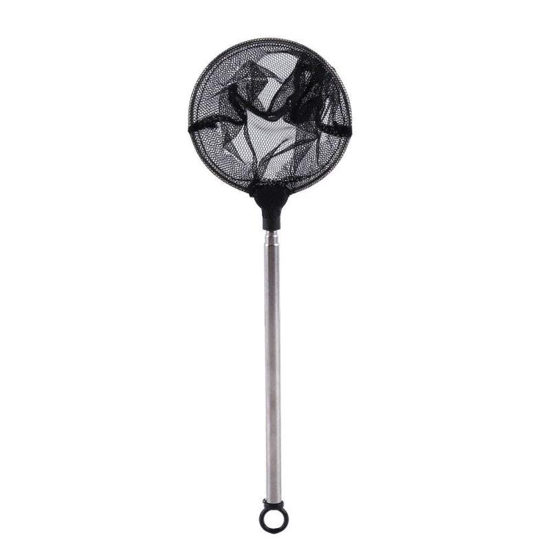 Практичная квадратная рыболовная сеть для аквариума QQs с телескопической ручкой из нержавеющей стали, сетка для рыбной ловли