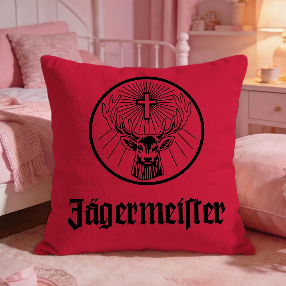JJagermeisters Brand Logo Cushion Cover Premium Comfort Reversible Pillow Cove Two In One Design For Any Room  Car Interior