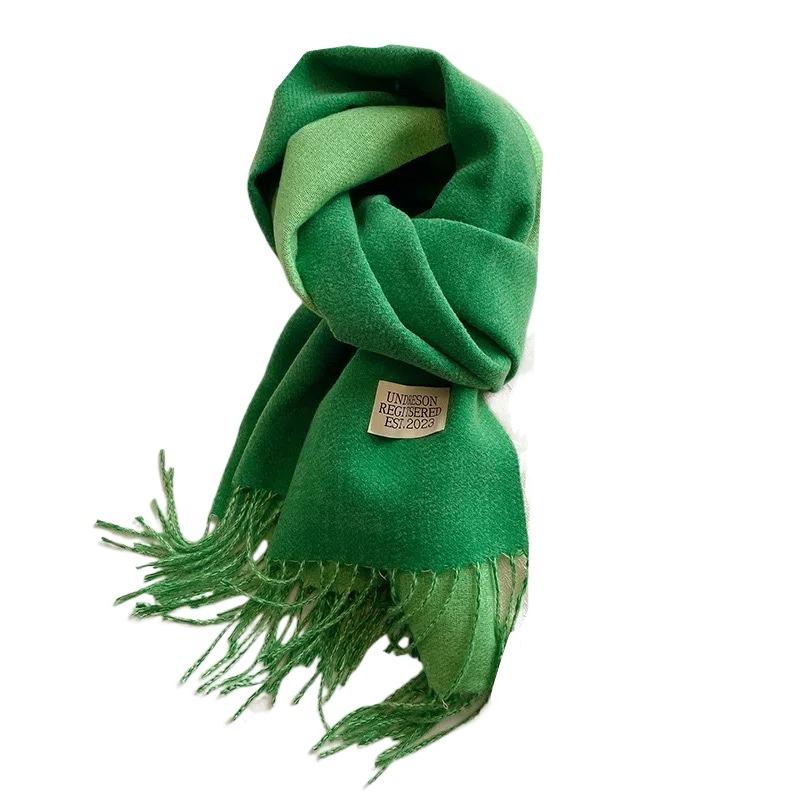 Warm Imitation Wool Scarf Two-sided Winter Long Shawl Classic Cashmere Shawl  Autumn Winter