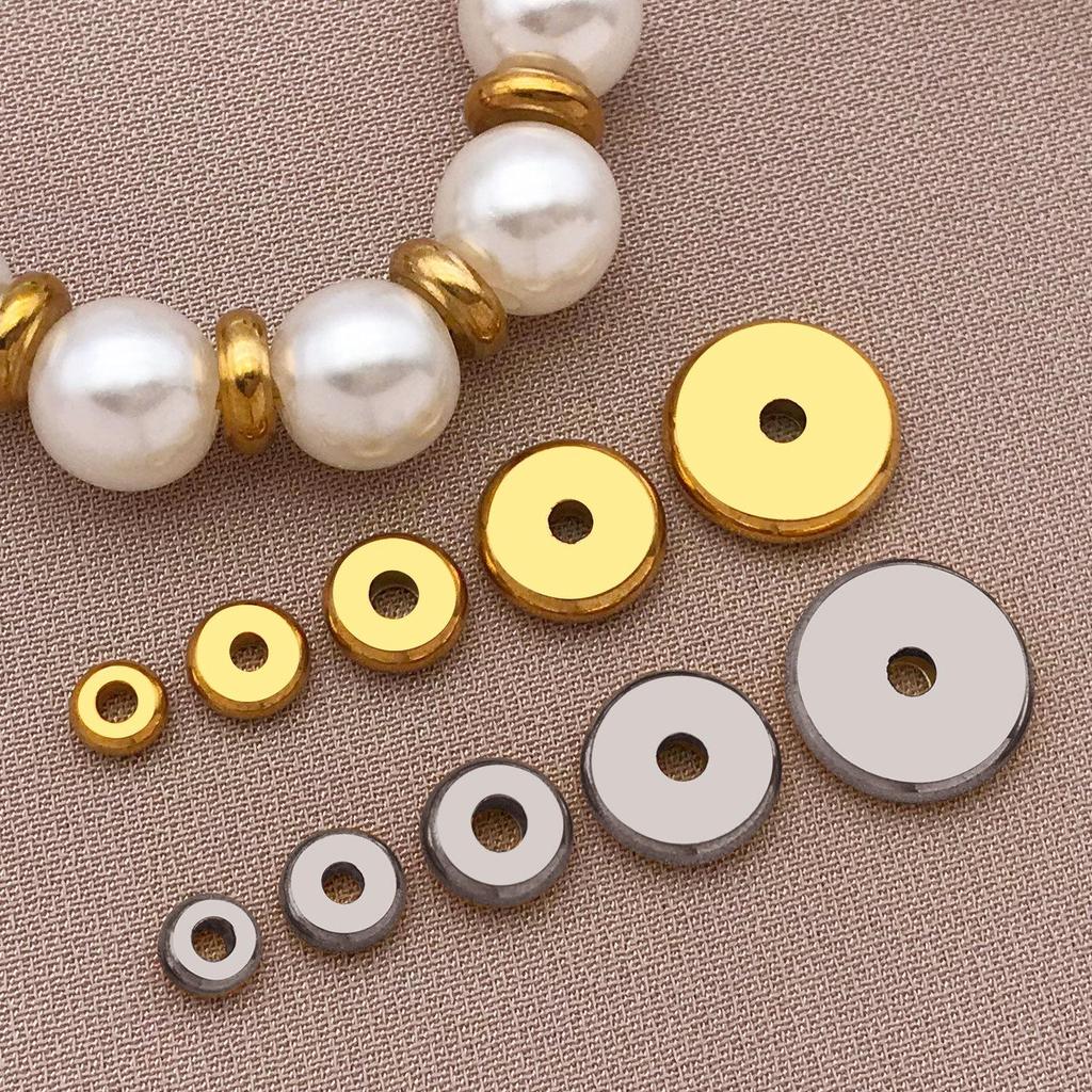 Stainless Steel Flat Spacer Beads - DIY Jewelry for Necklaces & Bracelets