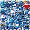 50PCS Indecent Blue Bean Alien Stickers Cartoon Big Face Laptop Cell Phone Luggage Decoration Waterproof Stickers