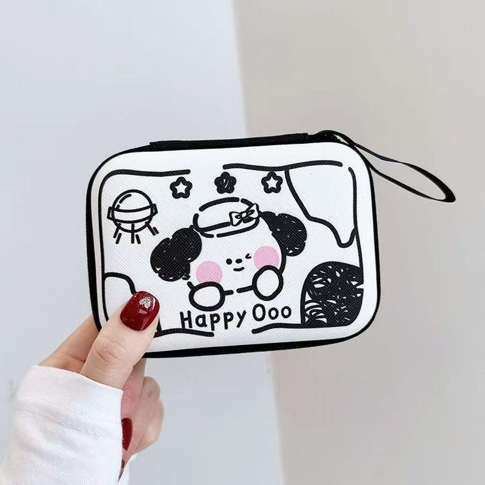 PU коробка для хранения кабеля данных прямоугольный чехол для хранения наушников для путешествий