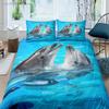 3D дельфин в синем море Queen King Size комплекты постельного белья Animal Single Quilt Duvet Cover Set Детская кровать для взрослых Полиэстеровое постельное белье