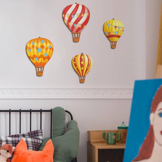 4 шт./набор Украшение стены в виде воздушного шара Фермерский дом Деревянный настенный шар в деревенском стиле