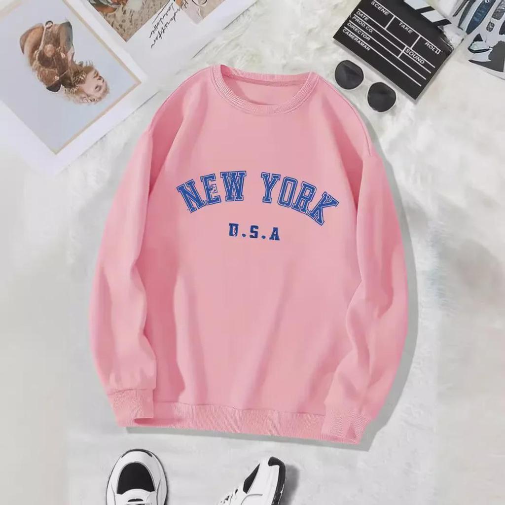 Женская бархатная толстовка с принтом New York Letter - Коллекция Осень/Зима