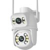 New EU 8MP 4K WIFI IP Camera PTZ Dual Lens with Dual Screen Ai Human Detect Night Vision Outdoor Wifi Surveillance Camera ICsee CCTV Video